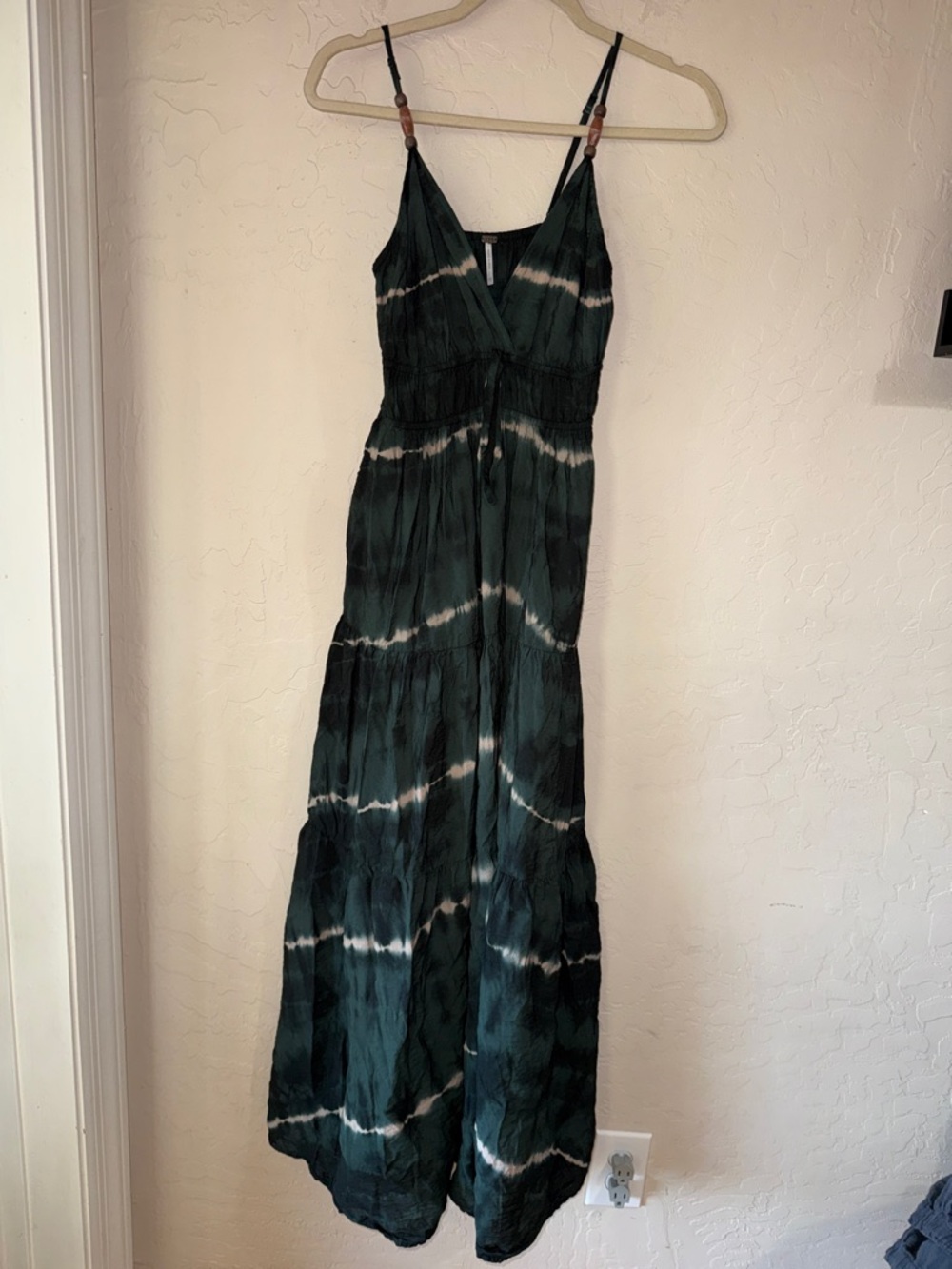 YFB green dip dye tie dye maxi dress with pockets size xs